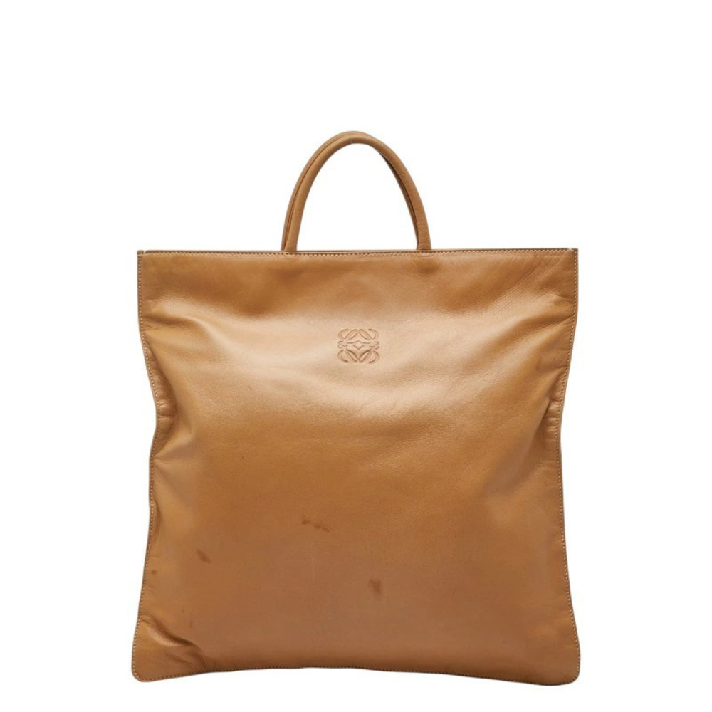 Loewe Anagram Tote Bag Handbag Beige Cream Leather